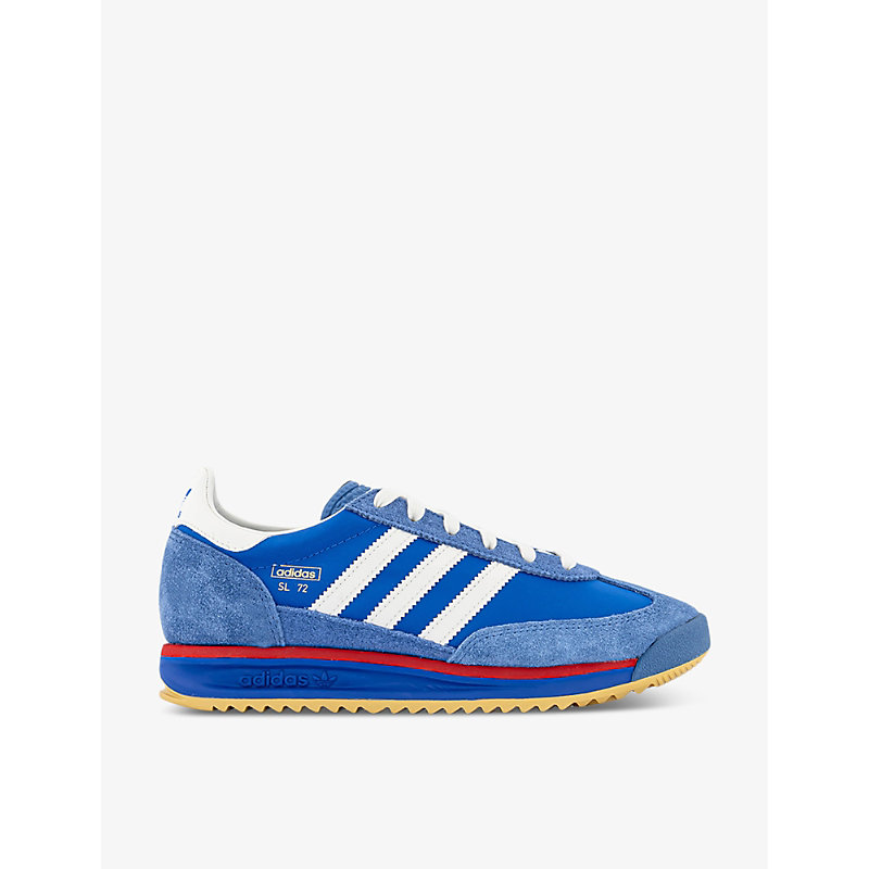 Shop Adidas Originals Adidas Women's Blue White Sl 72 Suede And Mesh Low-top Trainers