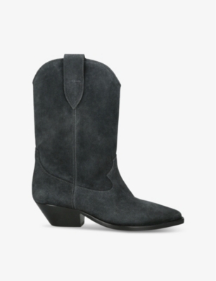 Isabel Marant Duerto Pointed-toe Suede Heeled Cowboy Boots In Black/comb