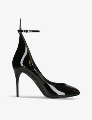Alaïa Patent Ankle-strap Stiletto Pumps In Black