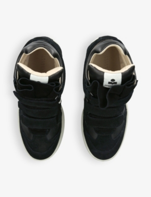ISABEL MARANT: Bekett round-toe leather and suede high-top trainers
