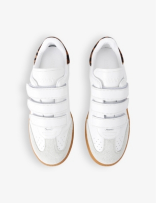 ISABEL MARANT: Beth contrast-panel leather trainers