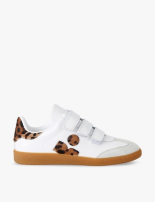ISABEL MARANT: Beth contrast-panel leather trainers