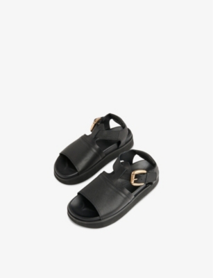 WHISTLES: Khai chunky-buckle flat leather sandals