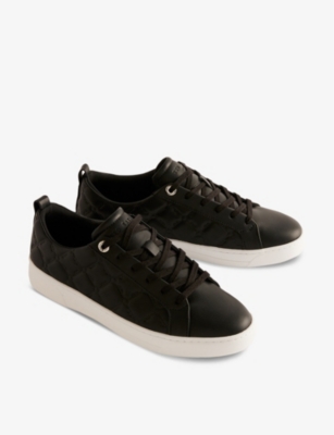 Maddisn debossed leather low-top trainers