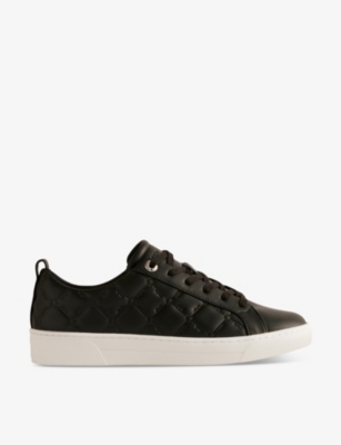 TED BAKER: Maddisn debossed leather low-top trainers