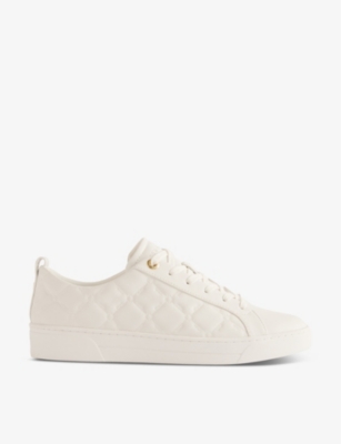 TED BAKER: Maddisn debossed leather low-top trainers