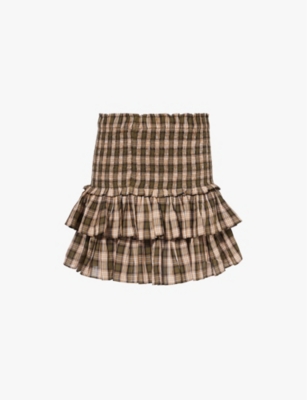 ISABEL MARANT ETOILE: Naomi check-print cotton mini skirt