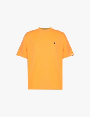 Shop A Bathing Ape Mens Orange Ape Head One Point Brand-appliqué Cotton-jersey T-shirt