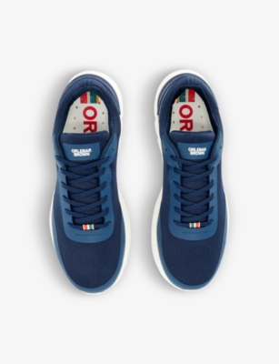 Shop Orlebar Brown Men's Vy Hydro B1 Logo-embroidered Woven Low-top Trainers In Navy