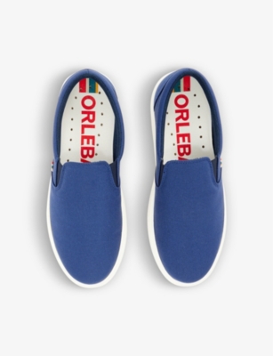 Shop Orlebar Brown Men's Vy Hydro B2 Logo-embroidered Woven Low-top Trainers In Navy