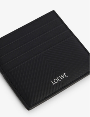 LOEWE: Embossed foiled-branding leather card holder