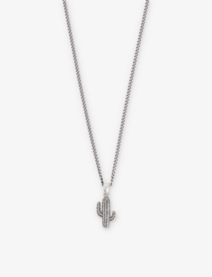 Shop Serge Denimes Men's Silver Cactus Sterling-silver Pendant Necklace