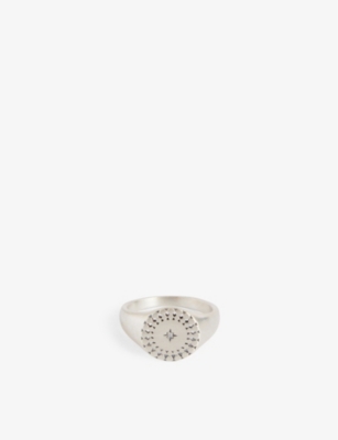 SERGE DENIMES: Rover engraved sterling-silver and cubic zirconia ring