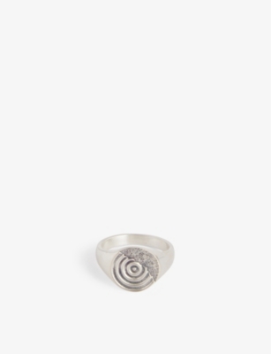 Shop Serge Denimes Men's Silver Orbit Engraved Sterling-silver Ring