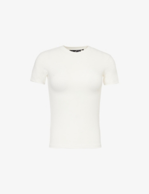 The Couture Club Womens Offwhite Sculpt Stretch-woven Jersey T-shirt