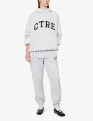 Shop The Couture Club Relaxed-fit Cotton-blend Jogging Bottoms In Grey Marl