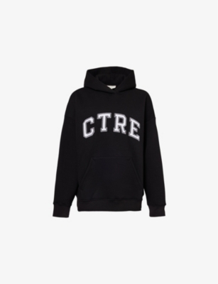 The Couture Club Womens Black Varsity Cotton-jersey Hoody