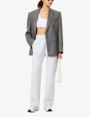 The Couture Club Womens Greymarl Straight-leg Mid-rise Woven Jogging Bottoms In Greymarl
