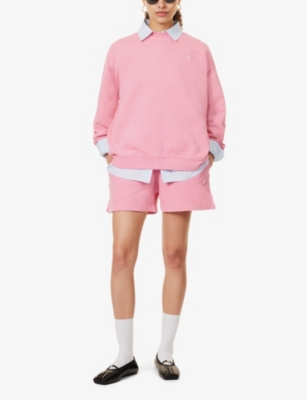 The Couture Club Womens Pink Logo-embroidered Cotton-jersey Sweatshirt In Pink