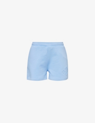 The Couture Club Womens Blue Logo-embossed Cotton-jersey Shorts