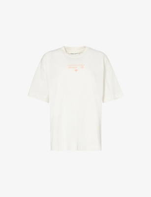 The Couture Club Womens Offwhite Logo Text-print Cotton-jersey T-shirt