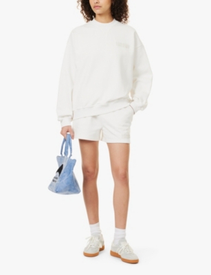 Late Checkout brand-print cotton-jersey sweatshirt