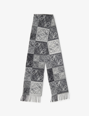 Anagram Patch Cashmere Fringed Scarf main image 0
