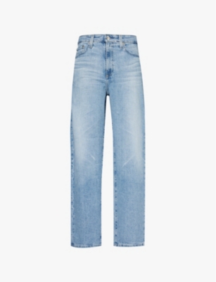 AG: Rian straight-leg high-rise stretch-denim jeans