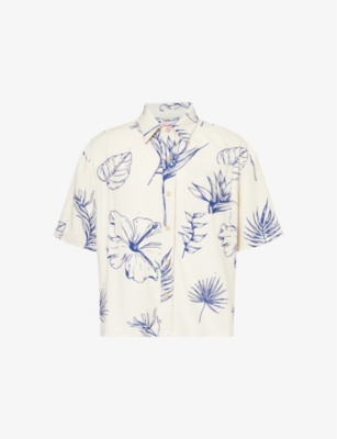 THE ELDER STATESMAN: Floral-print relaxed-fit cotton and silk shirt