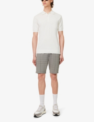 Shop Arne Men's White Cotton-blend Knitted Polo Shirt