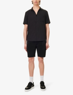 Shop Arne Men's Black Garment Dyed Stretch-cotton Shorts