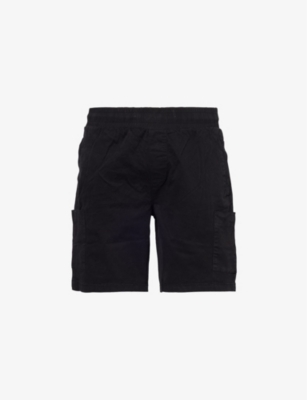 Shop Arne Mens Black Garment Dyed Stretch-cotton Shorts