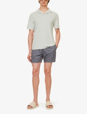 Shop Arne Men's Grey Mosaic Elasticated-waist Swim Shorts