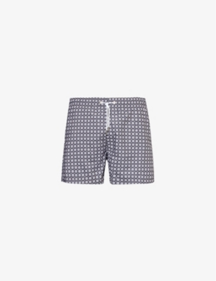 Shop Arne Men's Grey Mosaic Elasticated-waist Swim Shorts