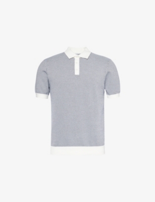 Arne Mens Grey Cotton Knitted Polo Shirt