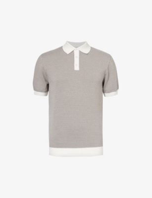 Arne Mens Sage Cotton Knitted Polo Shirt