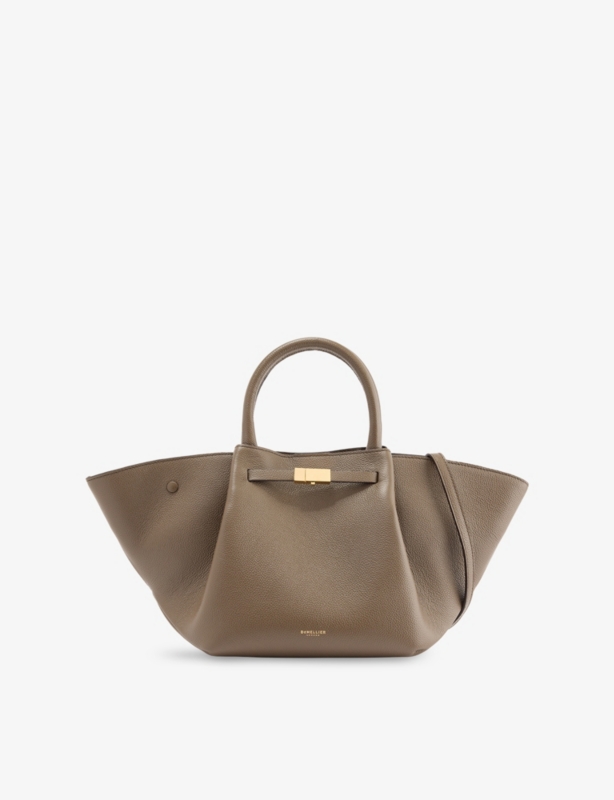 Midi New York leather tote bag