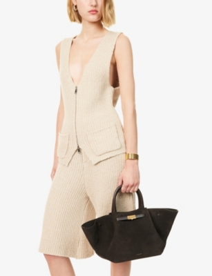 Demellier Womens Espresso/espresso Midi New York Leather Tote Bag