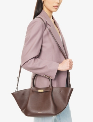 Demellier Womens Mocha Midi New York Leather Tote Bag