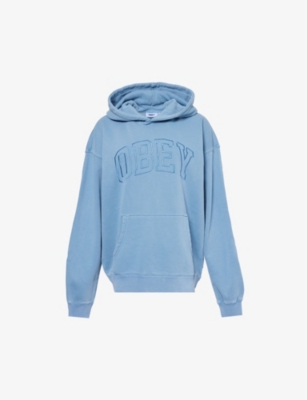 OBEY: Logo-embroidered relaxed-fit cotton-blend hoody