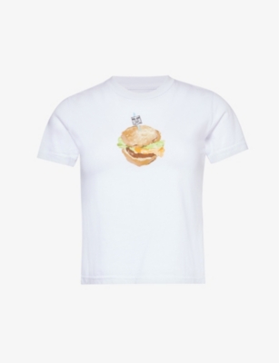 OBEY: Burger graphic-print cotton jersey T-shirt
