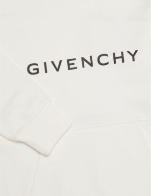 Shop Givenchy Branded-print Cotton-jersey Sweatshirt Dress 4-12 Years Offwhite