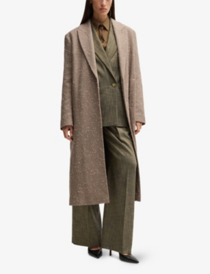 Hugo Boss Regular-fit Blazer In Melange Sharkskin In Open Miscellaneous