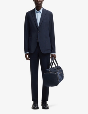 Hugo Boss Slim-fit Shirt In Stretch Linen In Light/pastel Blue