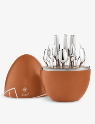 Shop Christofle Mood Roland Garros Appetiser 24-piece Silver-plated Cutlery Set