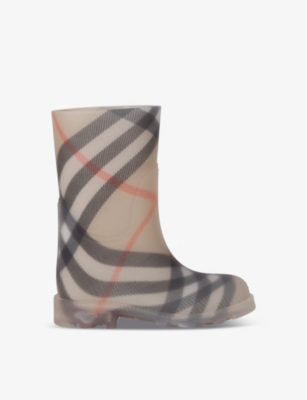 BURBERRY: Kids' Marsh check rubber boots 3-4 years
