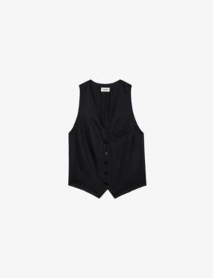 ZADIG&VOLTAIRE: Emaux V-neck button-up satin top