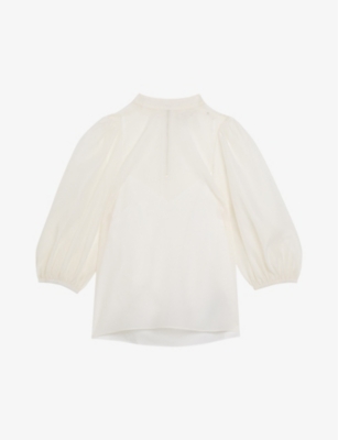 TED BAKER: Frias balloon-sleeve sheer woven blouse