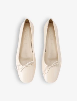 Aeyde Beige Delfina Suede Ballerina Flats In Cream