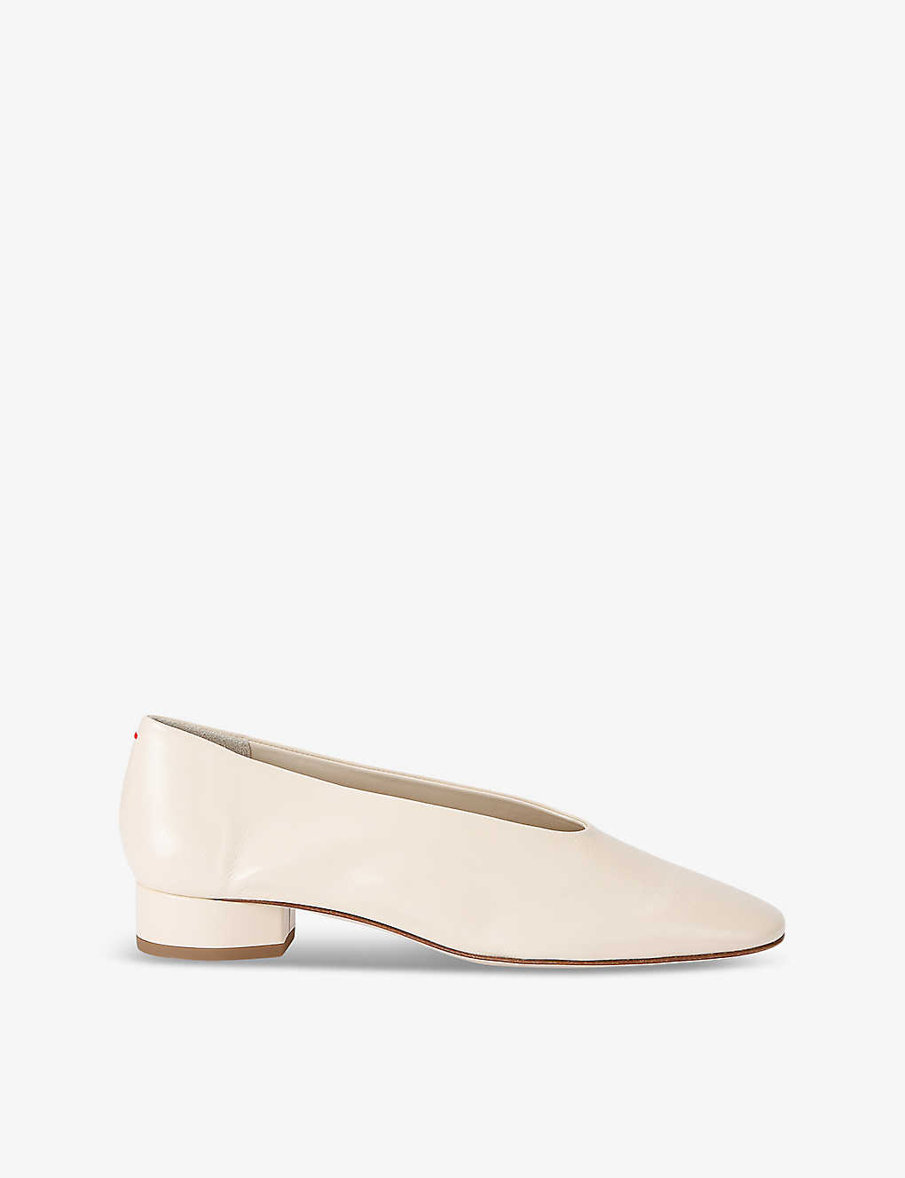 Shop Aeyde Women's Cream Delia Pointed-toe Leather Heeled Courts